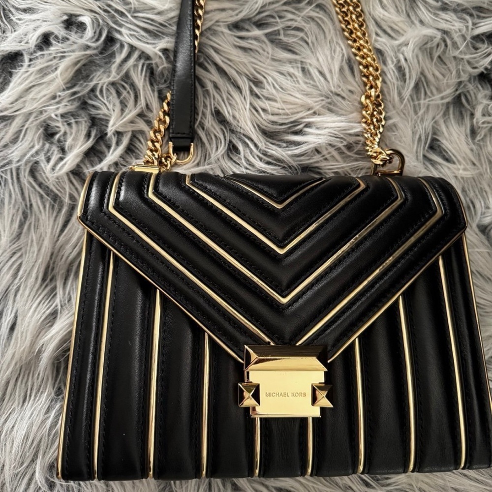 Michael Kors Black Leather Crossbody Purse